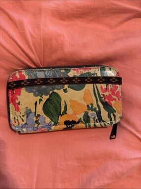 Floral Printed Zip Wallet - Yellow Multicolor